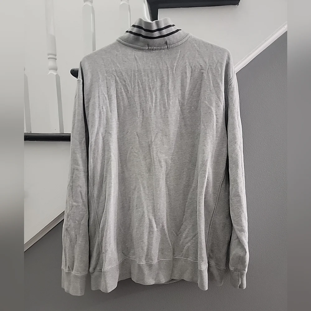 Polo Ralph Lauren Sweater Men’s XL Gray Pullover Pockets Pony Stripe Collared